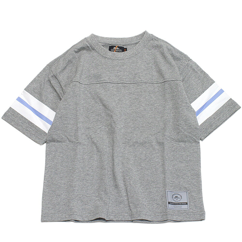 樂天商城 - 【KRIFF MAYER/KRIFFMAYER KIDS/クリフメイヤー/ジュニア/キッズ/クリフメイヤーキッズ】 クリーネス袖ラインT グレー(15)