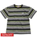 【子供服/ミニマル/minimal/キッズ服/アウトドア/SDGs】 セール 【50%OFF】 ボーダーTシャツ クロ(80)