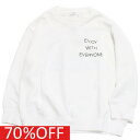 【JEANS.B/ジーンズベー】 セール 【50%OFF】 あす楽 バックイラストプリントビックトレーナー オフホワイト(OW)