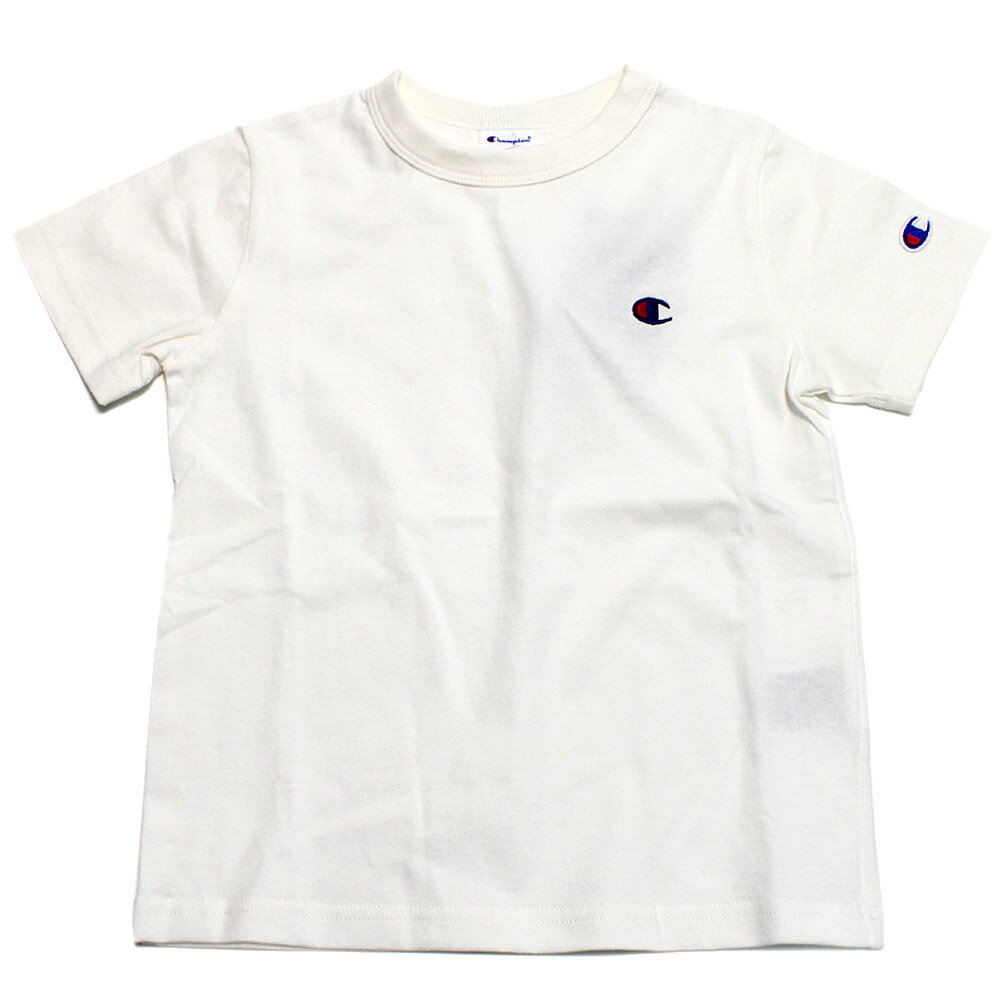 【CHAMPION/KIDS/チャンピオン/キッズ/子ども服】 あす楽 ワンポイントTシャツ ホワイト(10)