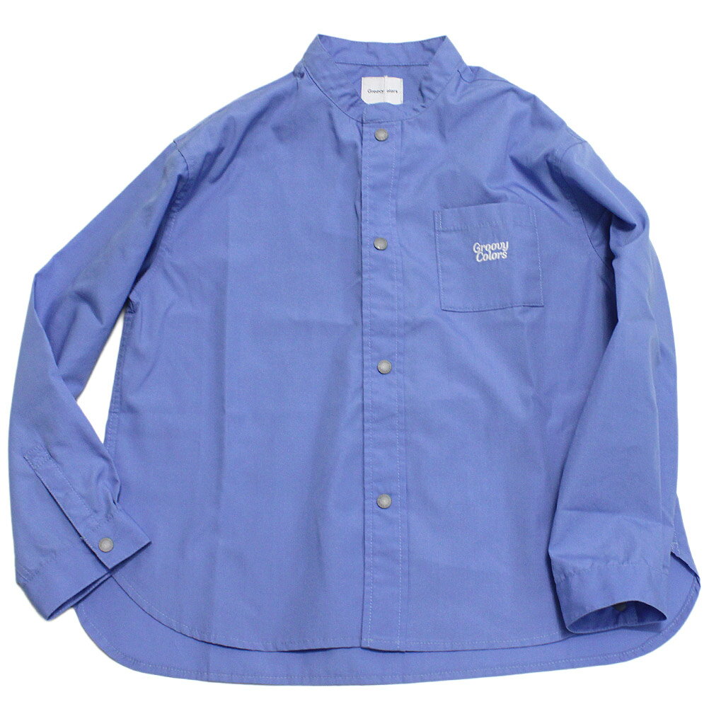 Long-Sleeved - 【子供服/グルーヴィーカラーズ/groovy colors/ジュニア/男の子】 ブロードバンドカラーシャツ 14BLブルー