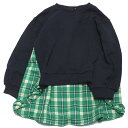 【ユニカ/UNICA/子供服/キッズ/女の子】 タータンチェックバックきりかえトレーナー ネイビー(05)