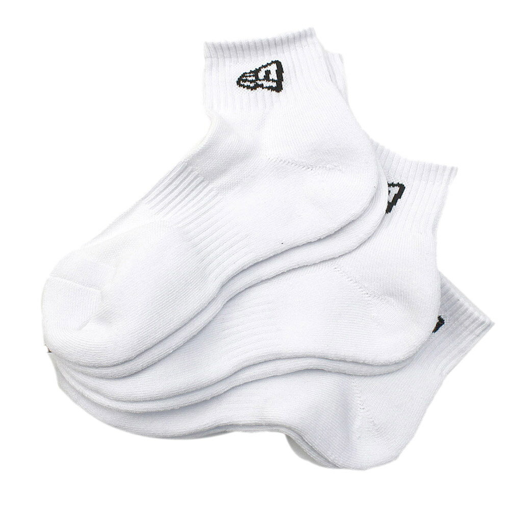 楽天子供服ミリバール【NEWERA メンズ キャップ 帽子 ニューエラ】 あす楽 3PAIRS ANKLE SOCKS（WHITE） ホワイト