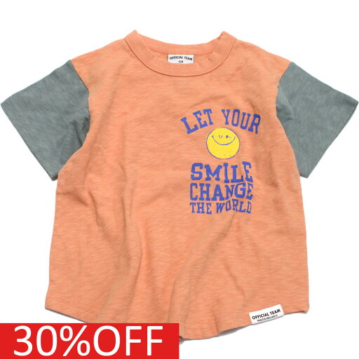 【オフィシャルチーム OFFICIALTEAM】 セール 【30%OFF】 スラブ天竺スマイルロゴTシャツ ピンク 【オフィシャルチーム OFFICIALTEAM】 セール 【30%OFF】 スラブ天竺スマイルロゴTシャツ ピンク