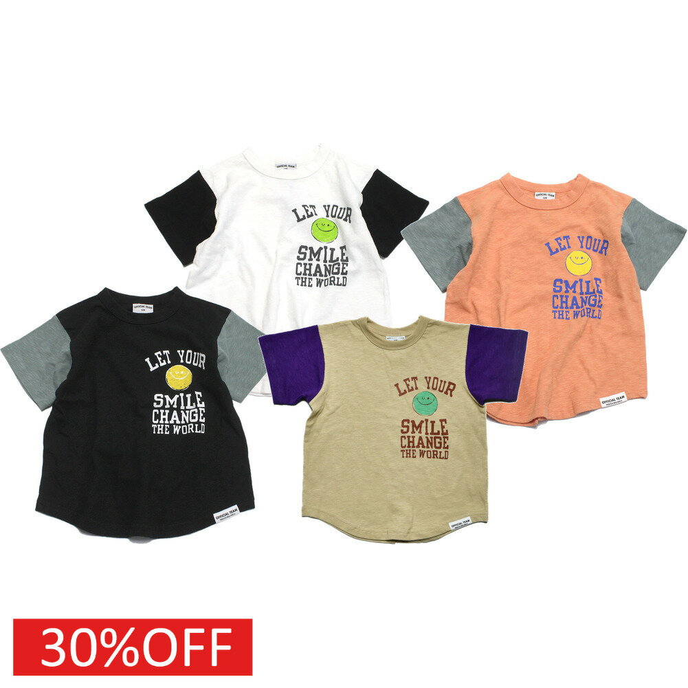 樂天商城 - 【オフィシャルチーム OFFICIALTEAM】 セール 【30%OFF】 スラブ天竺スマイルロゴTシャツ