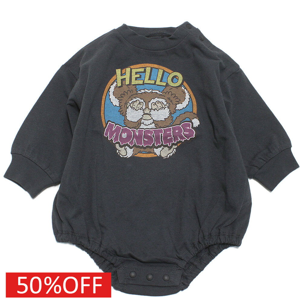 【ocean＆ground/オーシャンアンドグラウンド/子供服/ベビー/キッズ/ジュニア】 セール 【50%OFF】 HELLO MONSTERプリントボディシャツ ブラック(BK)