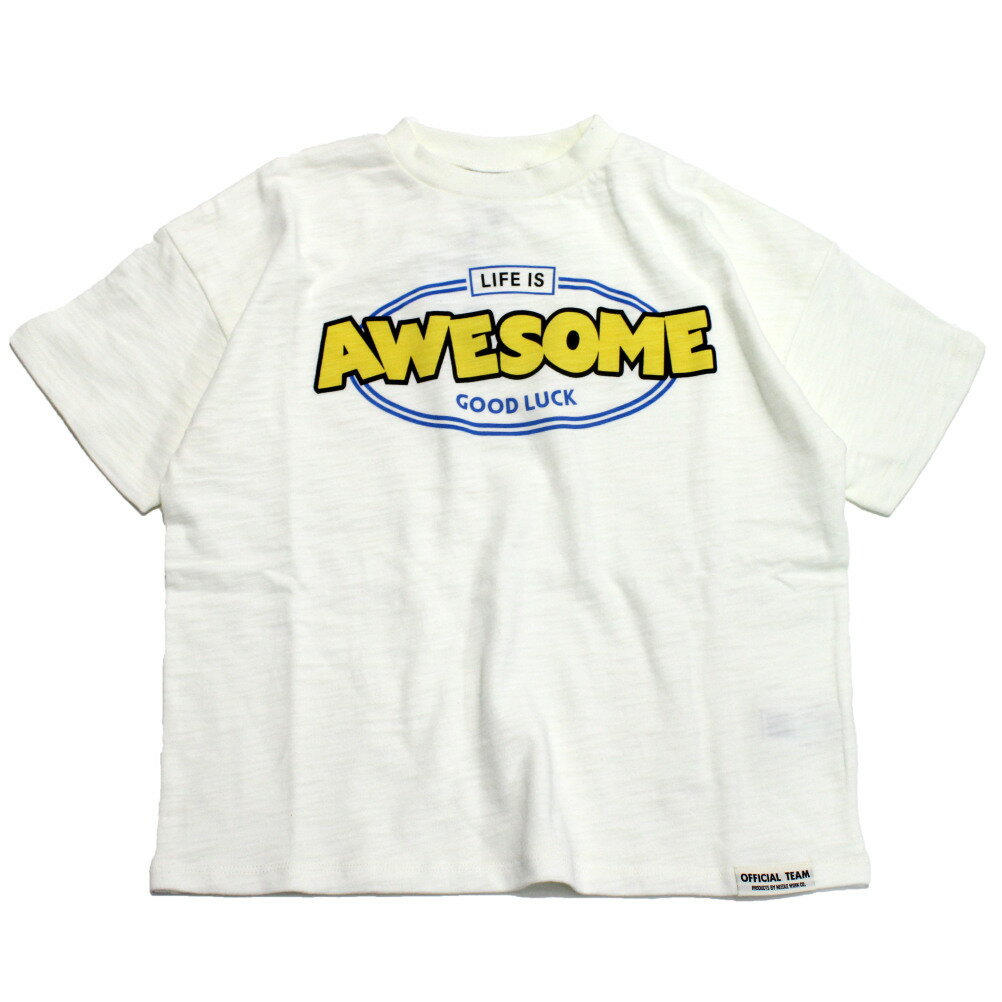 Rakuten - 【オフィシャルチーム OFFICIALTEAM】 スラブ天竺AWESOMEロゴTシャツ オフホワイト