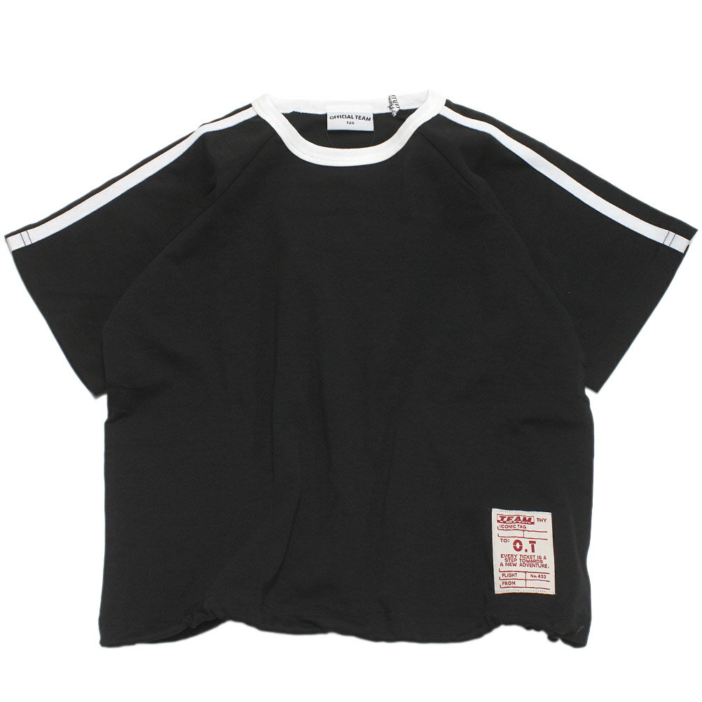 樂天商城 - 【オフィシャルチーム OFFICIALTEAM】 360度ストレッチ ラインラグランTシャツ ブラック
