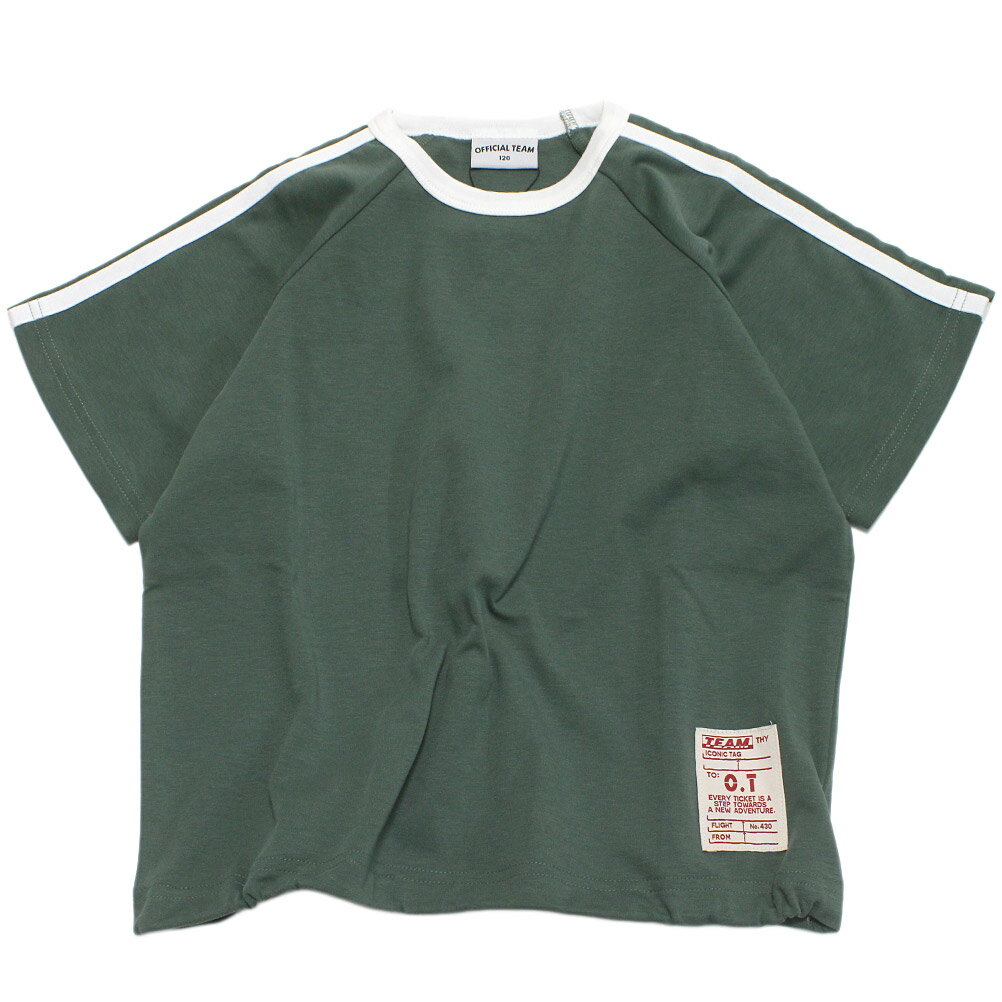 樂天商城 - 【オフィシャルチーム OFFICIALTEAM】 360度ストレッチ ラインラグランTシャツ カーキ