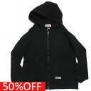 【子供服/ミニマル/minimal/キッズ服/アウトドア/SDGs】 セール 【50%OFF】 【防汚加工】シリコンワッペンジップアップパーカー クロ(80)