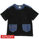 【子ども服/ジュニア/DILASH/子供服/ディラッシュ】 セール 【60%OFF】 デニム半袖Tシャツ ブラック(BK)