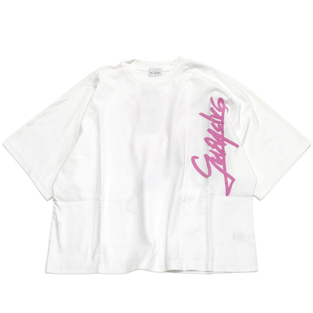 樂天商城 - 【子供服/グルーヴィーカラーズ/groovy colors/ジュニア/男の子】 テンジク DINOSAUR WIDE シルエット TEE(6分袖) 1W白