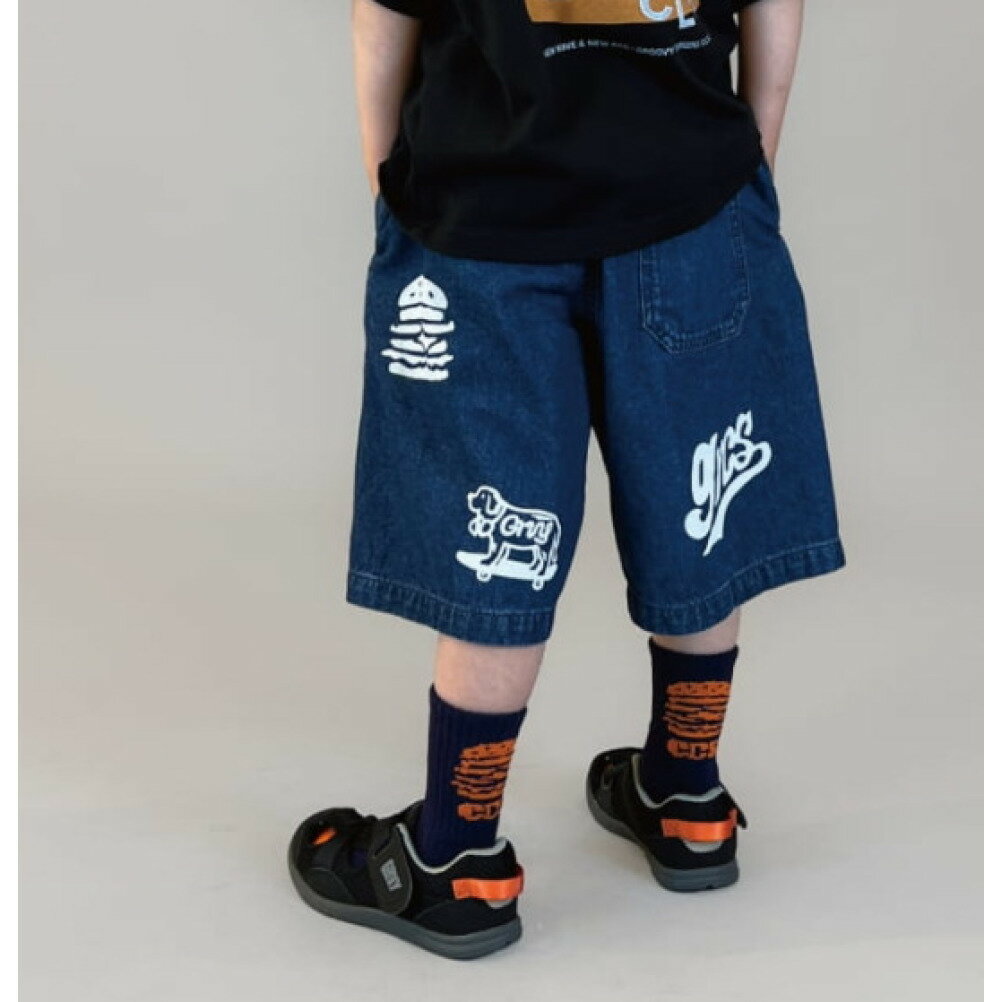 【子供服/グルーヴィーカラーズ/groovy colors/ジュニア/男の子】 8ozデニム GRAFFITI ツイスト 6ブタケPN【3月入荷予定】 4NV紺...