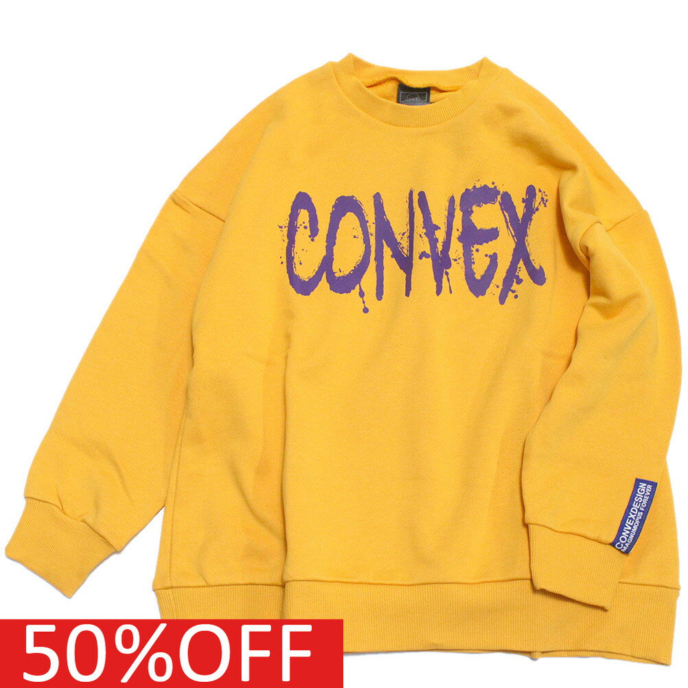 楽天子供服ミリバール【コンベックス/CONVEX/子供服/ジュニア/キッズ】 セール 【50％OFF】 あす楽 スマイル/BIGトレーナー キイロ（8）