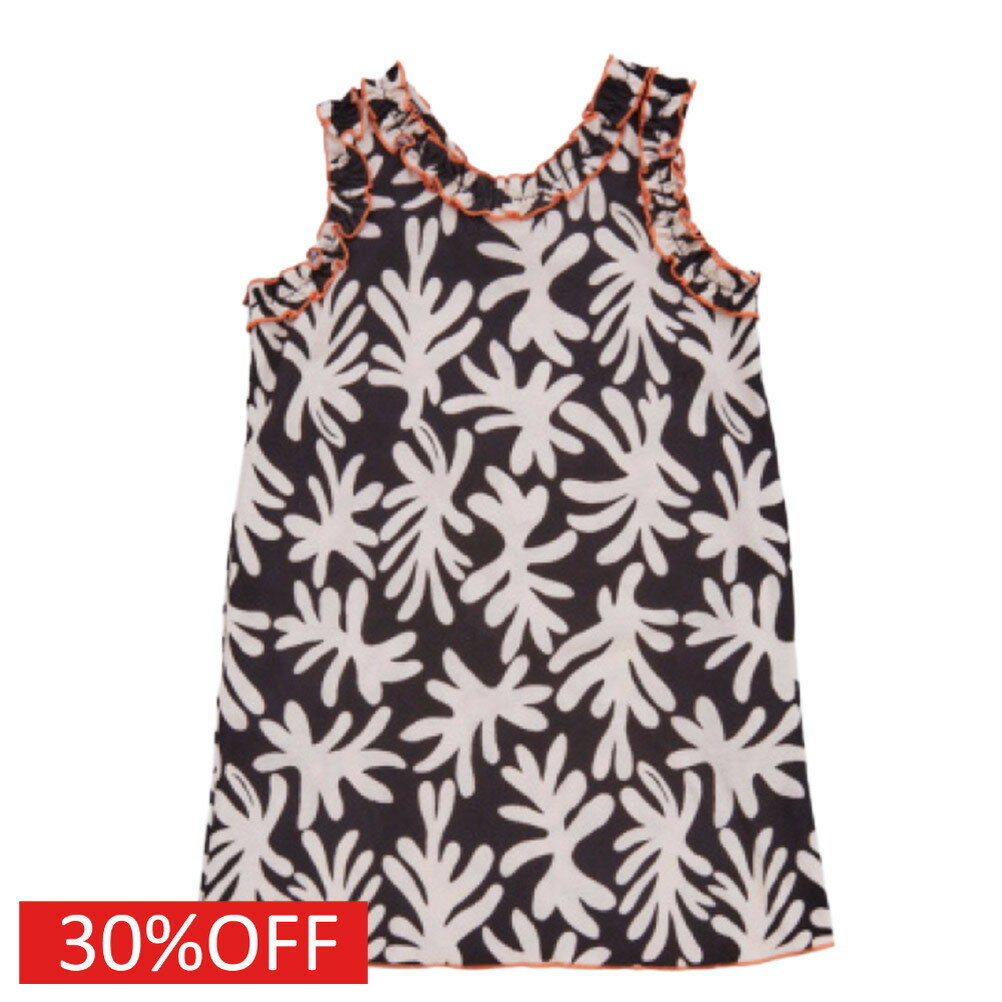 樂天商城 - 【ocean＆ground/オーシャンアンドグラウンド/子供服/ベビー/キッズ/ジュニア】 セール 【30%OFF】 ソウガラフリルノースリーブワンピース ブラック(BK)