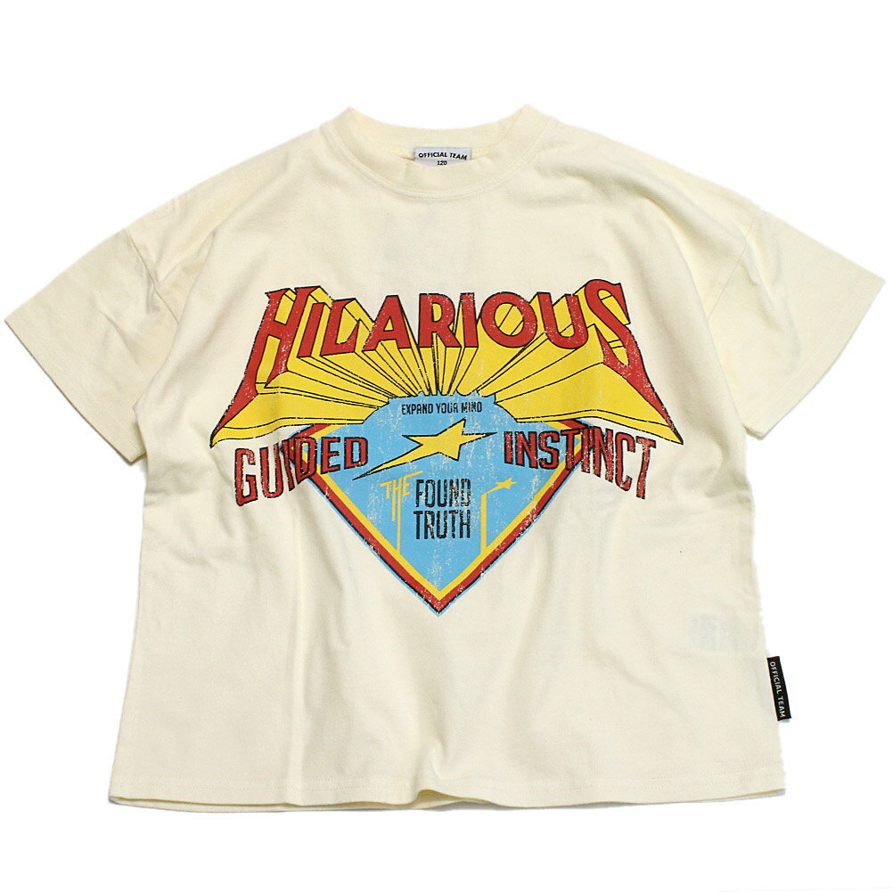 【オフィシャルチーム OFFICIALTEAM】 製品染めHILARIOUSロゴ Tシャツ アイボリー