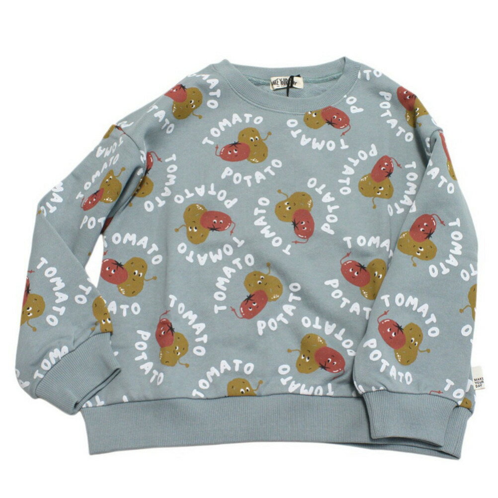 【子供服/makeyourday/ベビー/メイクユアデイ/キッズ/ジュニア】 トマトポテトトレーナー ミント(MI)