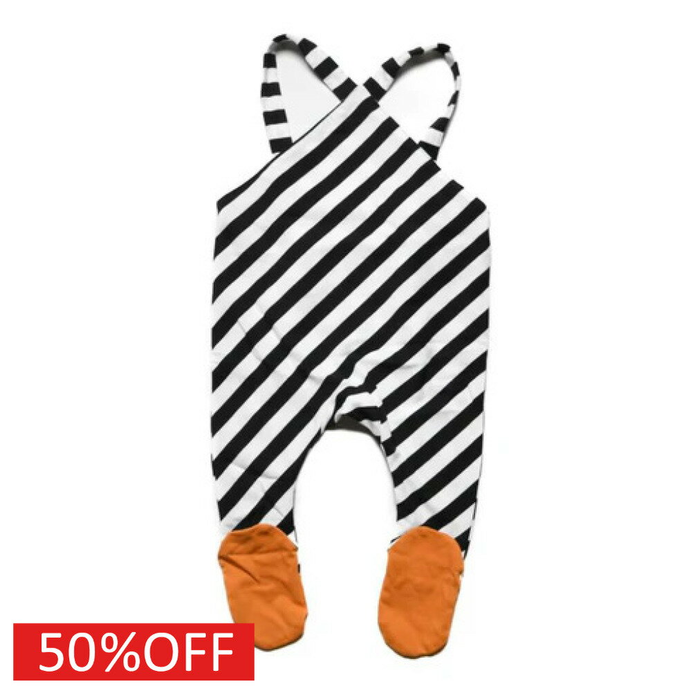 【ニードルワークス/ジュニア服/NEEDLEWORKS】 セール 【50%OFF】 【NeWo】ストライプロンパース ブラ..