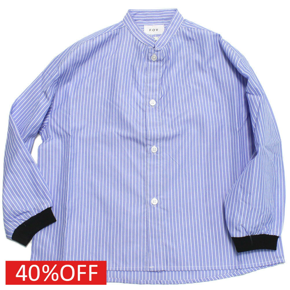 【FOV/フォブ/こども服/キッズ/親子/カジュアル】 セール 【30%OFF】 ストライプマオカラーシャツ ブルー(BL)
