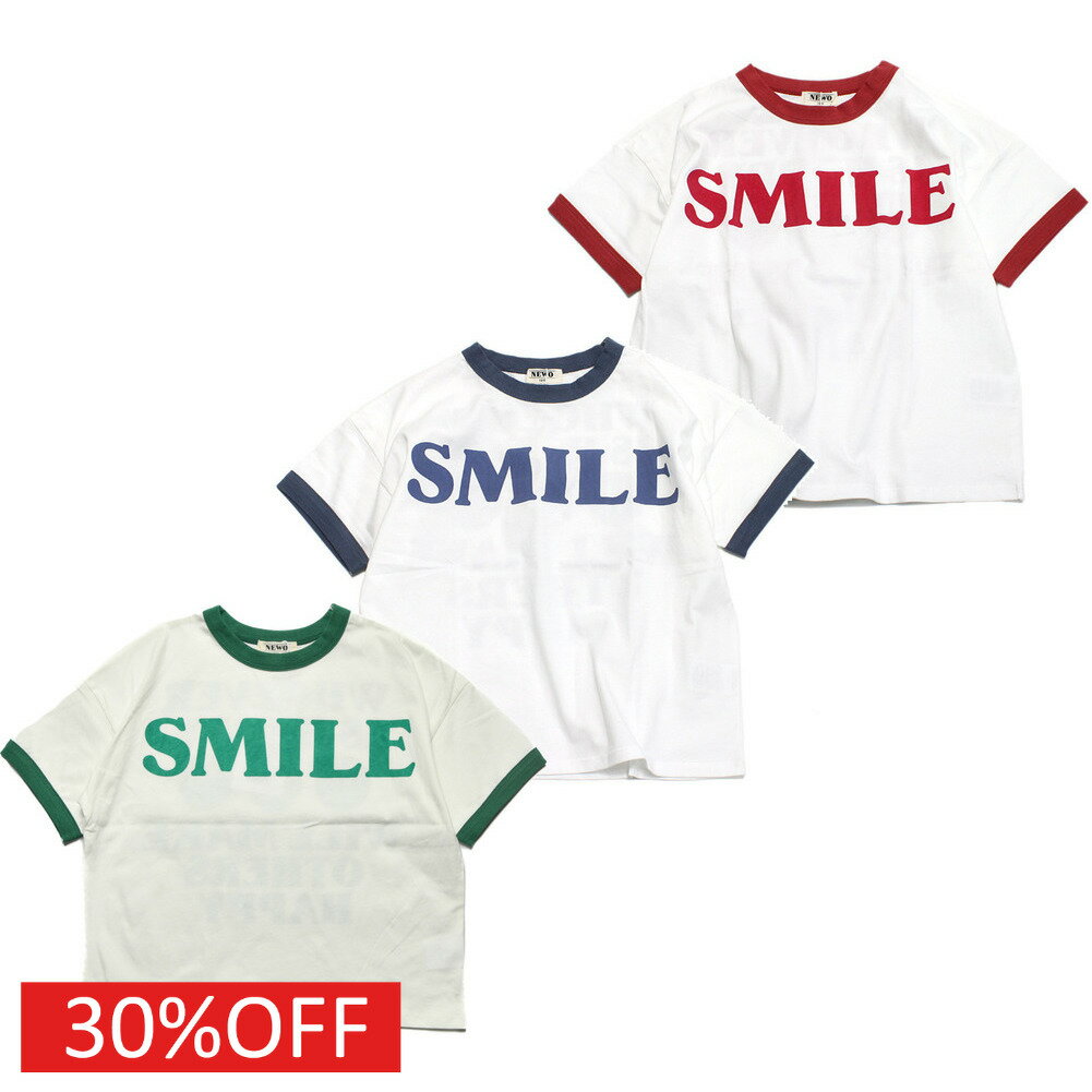 樂天商城 - 【ニードルワークス/ジュニア服/NEEDLEWORKS】 セール 【30%OFF】 【NeWo】スマイルリンガー Tシャツ