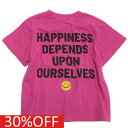 【ニードルワークス/ジュニア服/NEEDLEWORKS】 セール 【30%OFF】 30/-天竺HAPPINESS Tシャツ ピンク