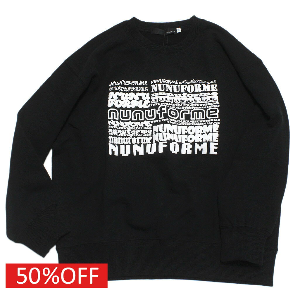  セール  various nunuformeロゴトレーナー ブラック