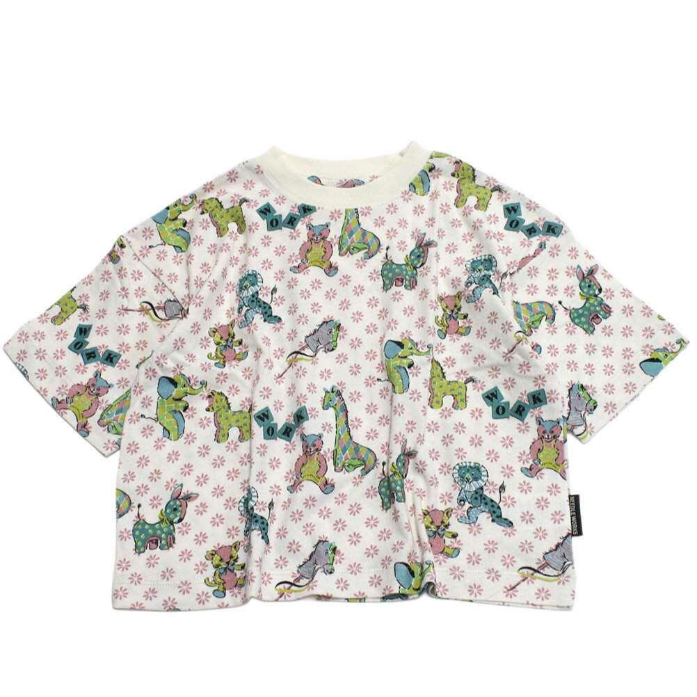 Rakuten - 【ニードルワークス/ジュニア服/NEEDLEWORKS】 レトロ総柄Tシャツ ピンク