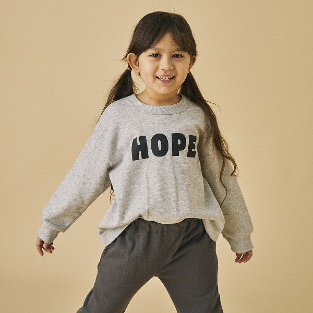 【FOV/フォブ/こども服/キッズ/親子/カジュアル】 HOPE トレーナー【9月入荷予定】 杢グレー(TG)
