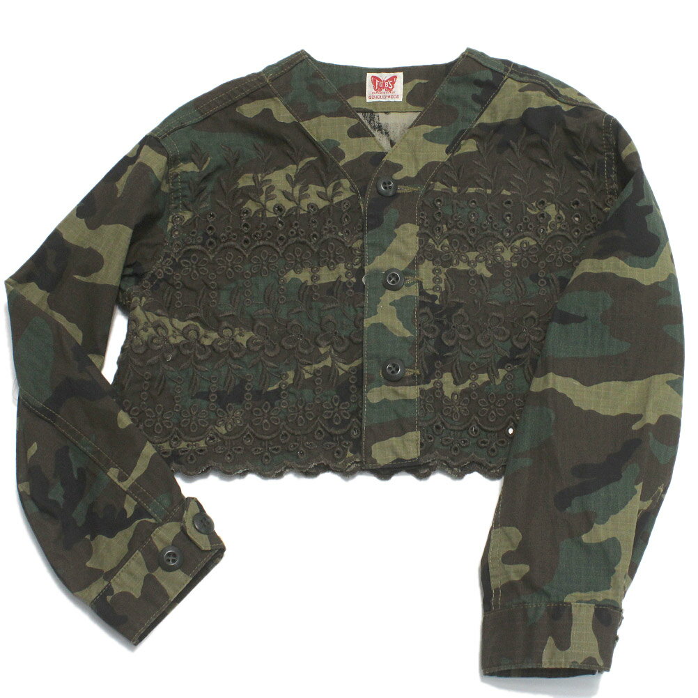 【ゴートゥーハリウッド GO TO HOLLYWOOD/子供服/親子】 カットワーク ファティーグ ショートJK 9KHカーキ