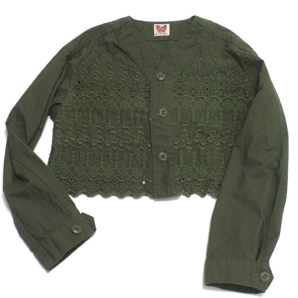 【ゴートゥーハリウッド GO TO HOLLYWOOD/子供服/親子】 カットワーク ファティーグ ショートJK 29LKH淡カーキ