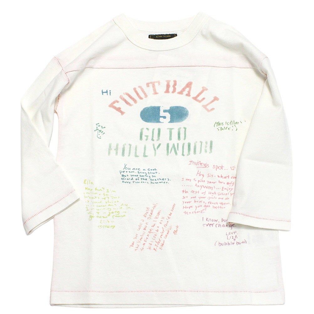 樂天商城 - 【ゴートゥーハリウッド GO TO HOLLYWOOD/子供服/親子】 テンジク ラクガキ フットボール TEE(7分袖) 1W白