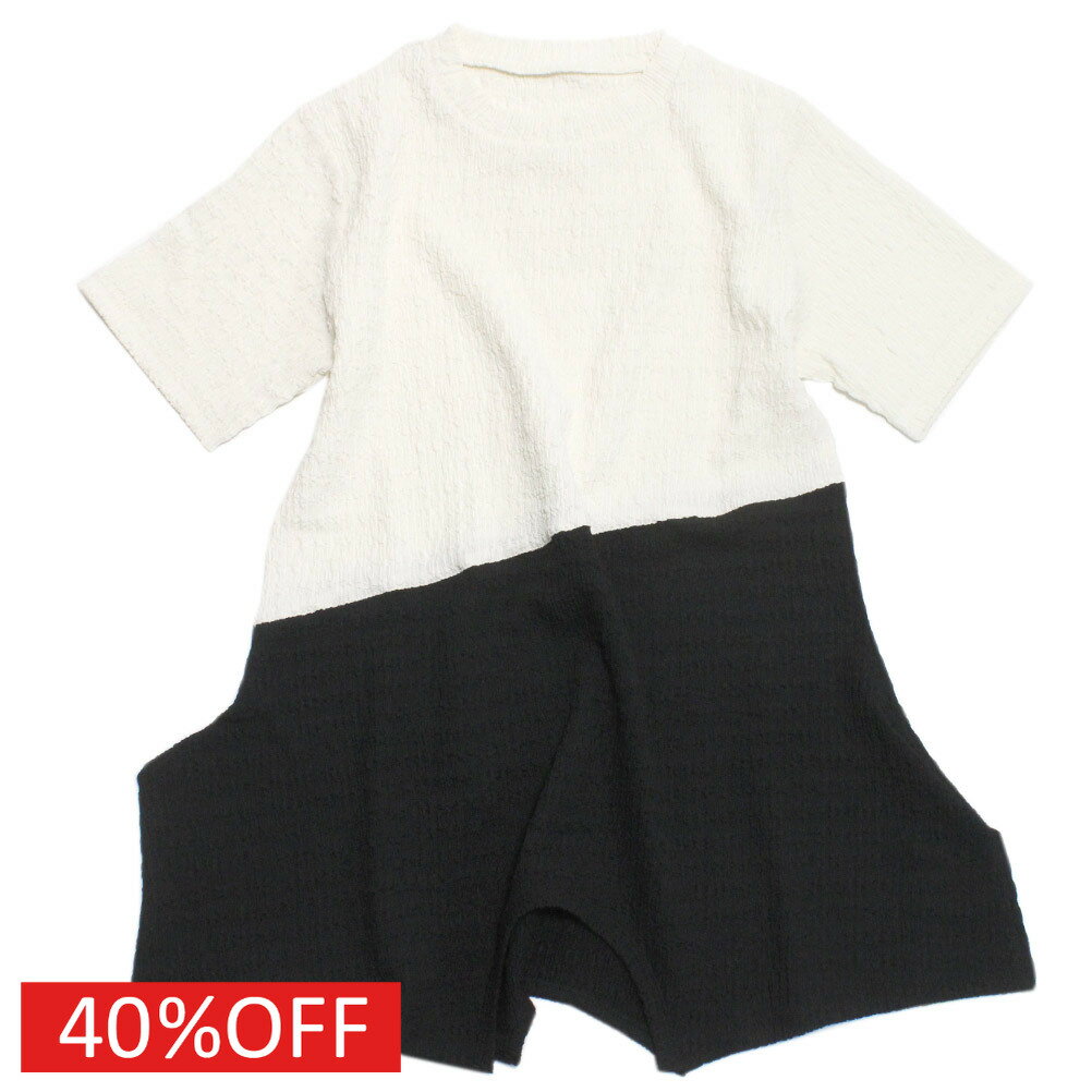 乐天商城 - 【ユニカ/UNICA/子供服/キッズ/女の子】 セール 【40%OFF】 バイカラー変形T オフ×ブラック(24)