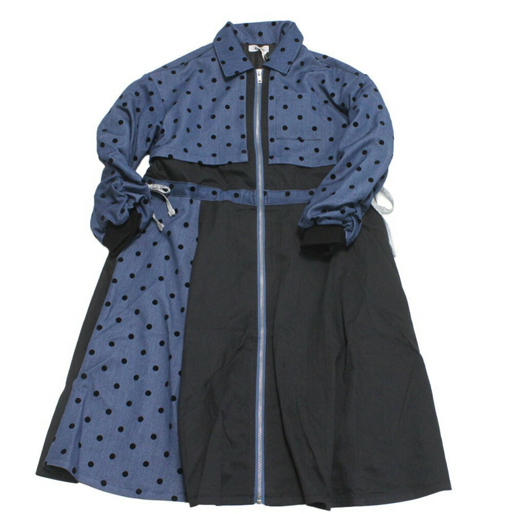 【ユニカ/UNICA/子供服/キッズ/女の子】 フロッキードットzipperジャケットワンピース ブルー(7)