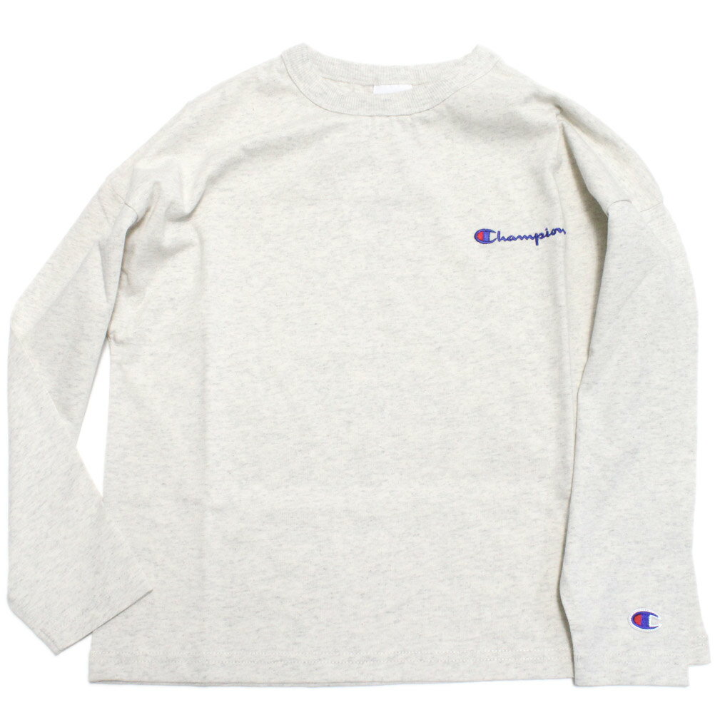 【CHAMPION/KIDS/チャンピオン/キッズ/子ども服】 LONG SLEEVE ロゴTシャツ オートミール(810)
