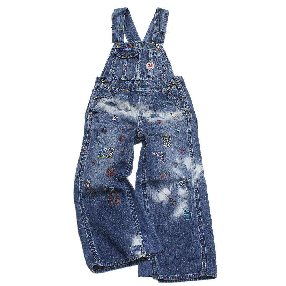 【ゴートゥーハリウッド GO TO HOLLYWOOD/子供服/親子】 ワークデニム ピース オーバーオール 44LBL淡青