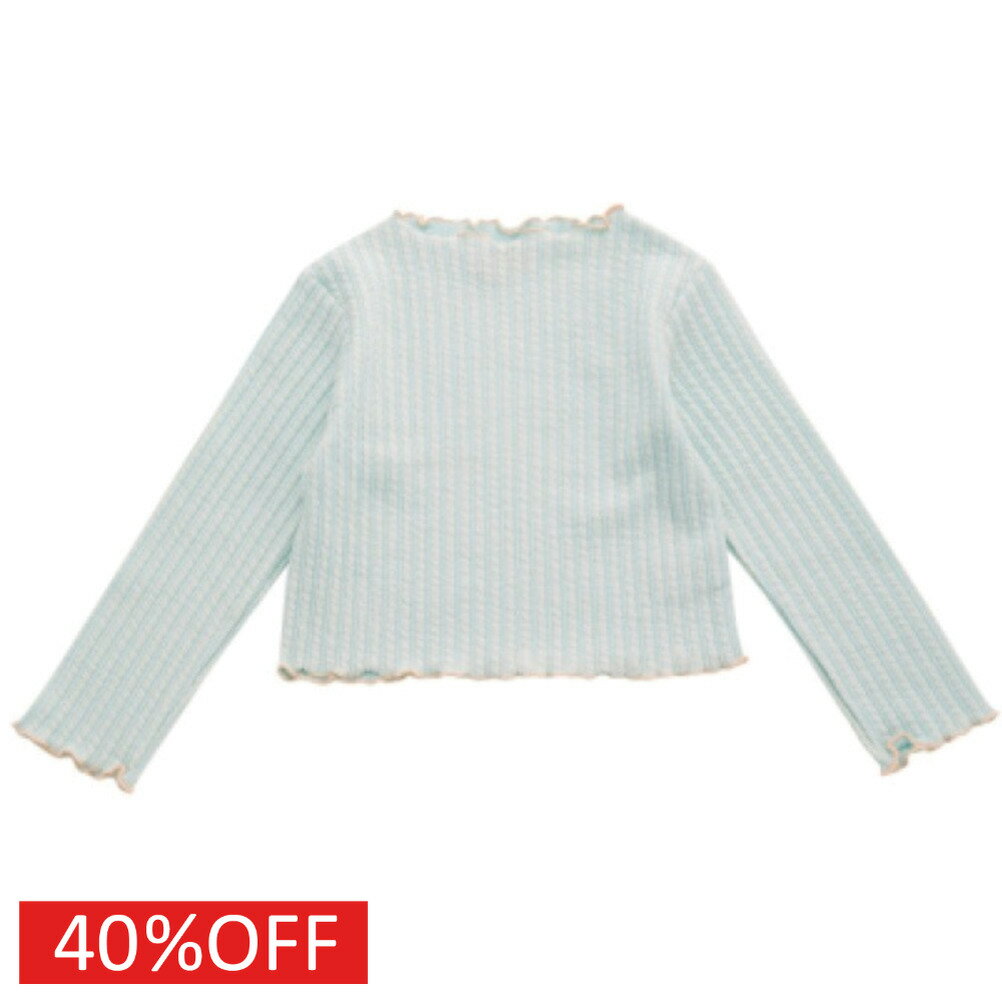 【ocean&amp;ground/オーシャンアンドグラウンド/子供服/ベビー/キッズ/ジュニア】 セール 【50%OFF】 ジャガードクロップドロンT ミント(MI)