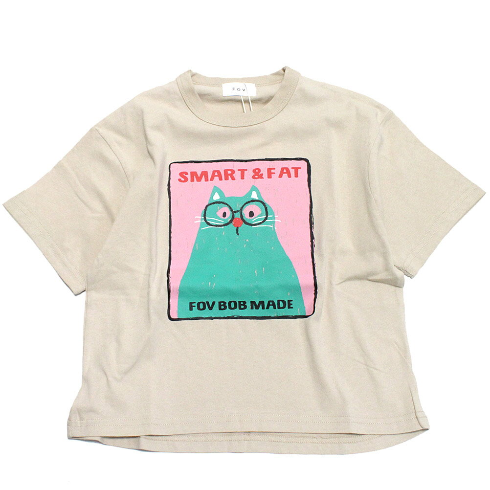 【FOV/フォブ/こども服/キッズ/親子/カジュアル】 【FOVBOB】CAT Tシャツ エクリュ(EC)
