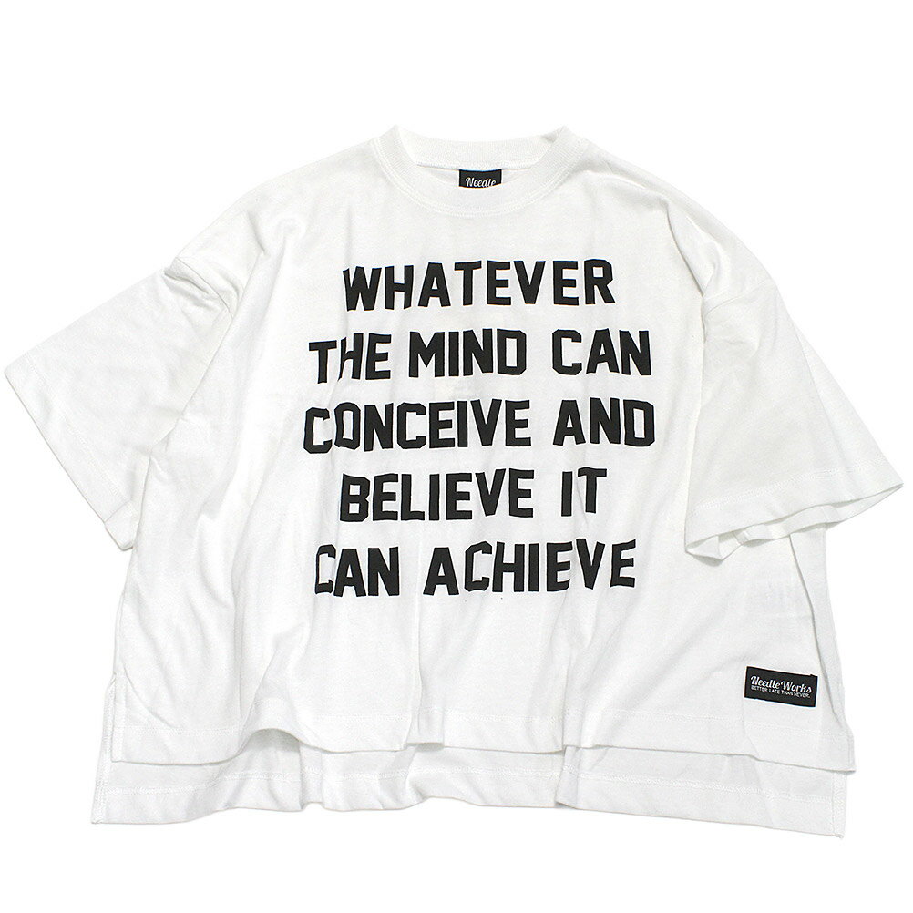 T-Shirts （Half Sleeves） - 【ニードルワークス/ジュニア服/NEEDLEWORKS】 T/C天竺BIGロゴTシャツ ホワイト