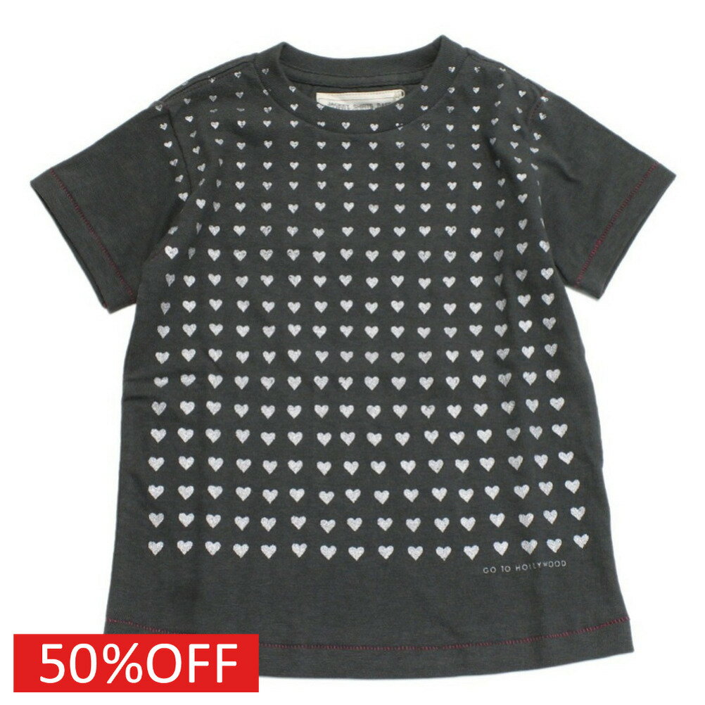 【ゴートゥーハリウッド GO TO HOLLYWOOD/子供服/親子】 セール 【50%OFF】 テンジク キラキラハート TEE 17CGRチャコール
