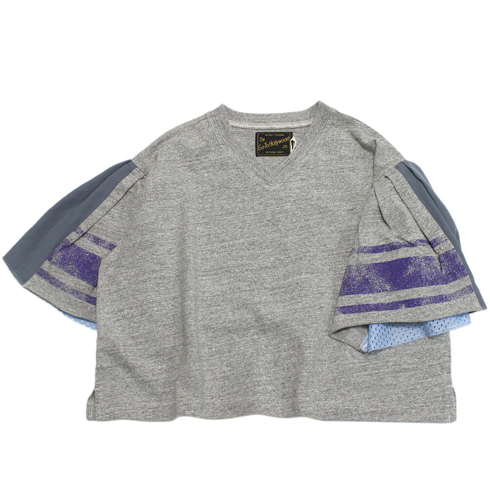 樂天商城 - 【ゴートゥーハリウッド GO TO HOLLYWOOD/子供服/親子】 テンジク フリフリ フットボール TEE 3GRグレー