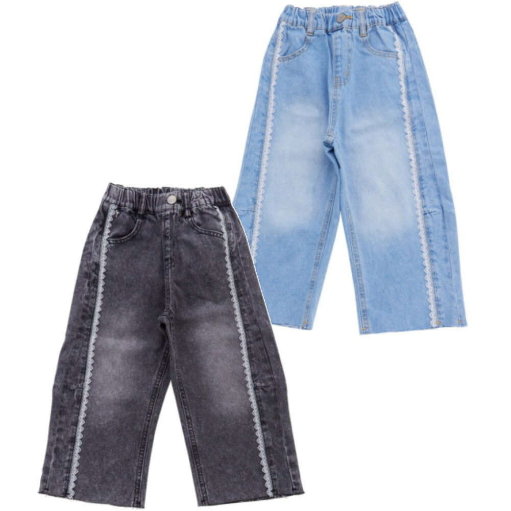 【ocean＆ground/オーシャンアンドグラウンド/子供服/ベビー/キッズ/ジュニア】 レースリメイクデニムパンツ