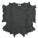 【ニードルワークス/ジュニア服/NEEDLEWORKS】 【NeWo】フリルTシャツ チャコールグレー(4)