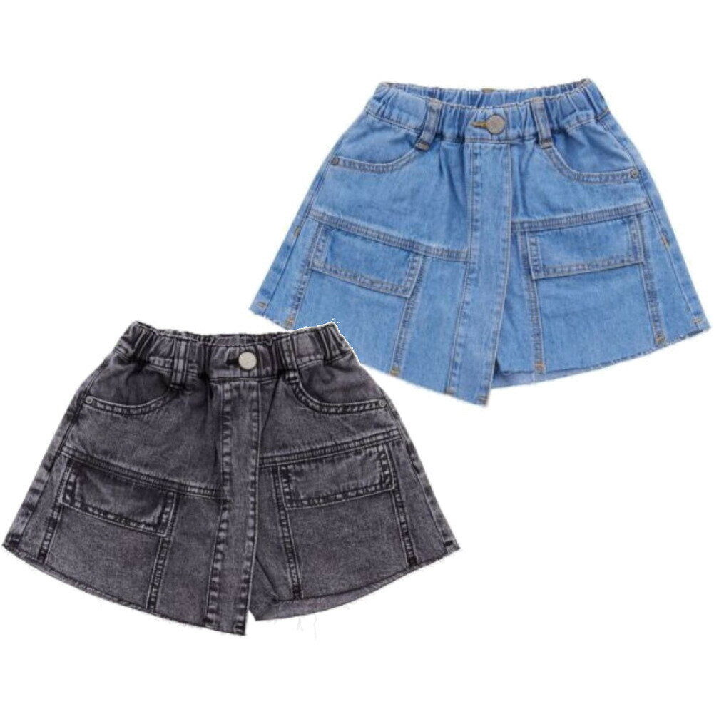 樂天商城 - 【ocean＆ground/オーシャンアンドグラウンド/子供服/ベビー/キッズ/ジュニア】 デニムアシンメトリースカートパンツ