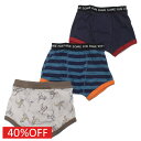 【子ども服/ベビー服/出産祝い/アンパサンド/雑貨/ampasand】 セール 【30%OFF】 スタンダード 3Pボクサーパンツ ブルー×ネイビー×ベージュ