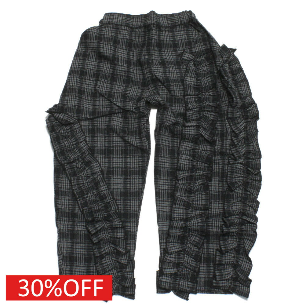 【ユニカ/UNICA/子供服/キッズ/女の子】 セール 【30%OFF】 チェックアシメフリルパンツ ブラック(4)