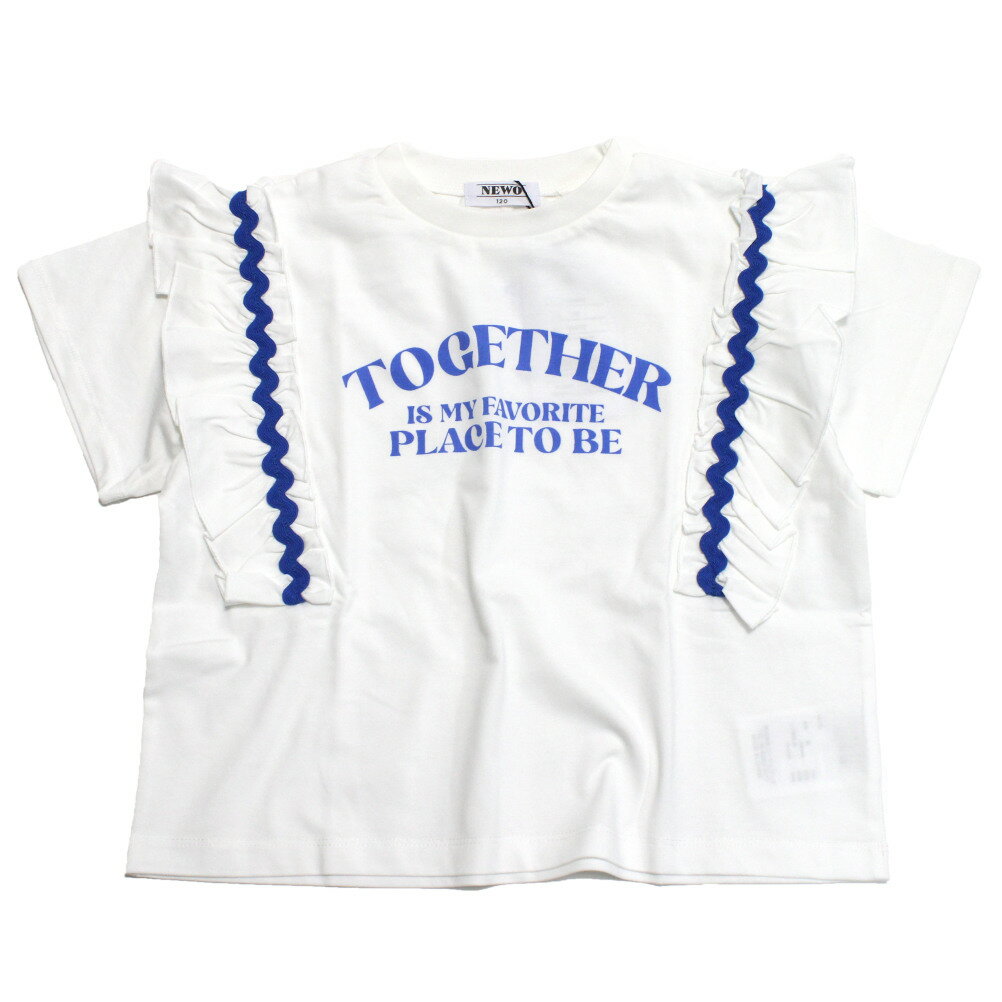 樂天商城 - 【ニードルワークス/ジュニア服/NEEDLEWORKS】 【NeWo】フリルロゴTシャツ ホワイト