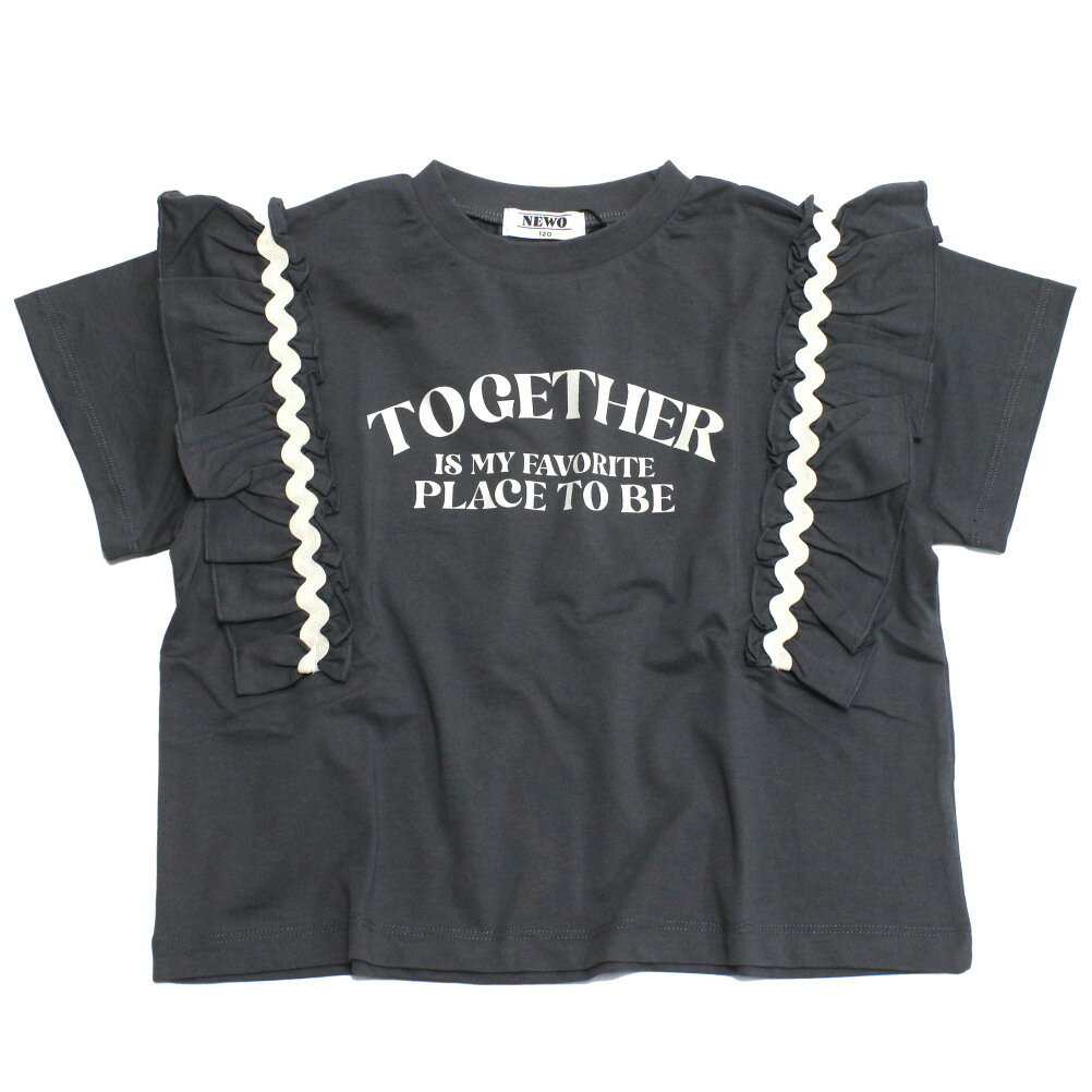 Rakuten - 【ニードルワークス/ジュニア服/NEEDLEWORKS】 【NeWo】フリルロゴTシャツ C.グレー