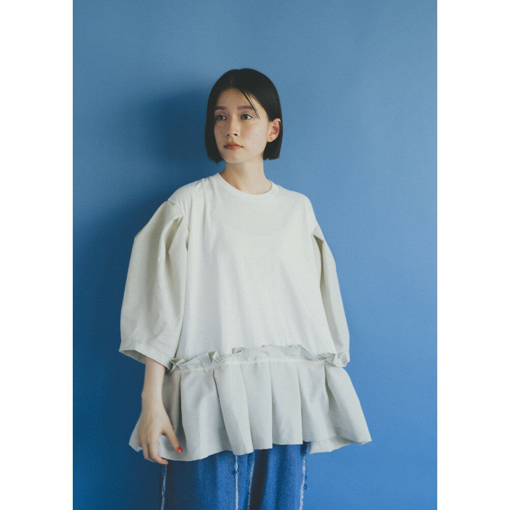 【nunuforme/ヌヌフォルム/レディース/キッズ/子ども服】 チェンジフリルTシャツ(7分袖) オフホワイト