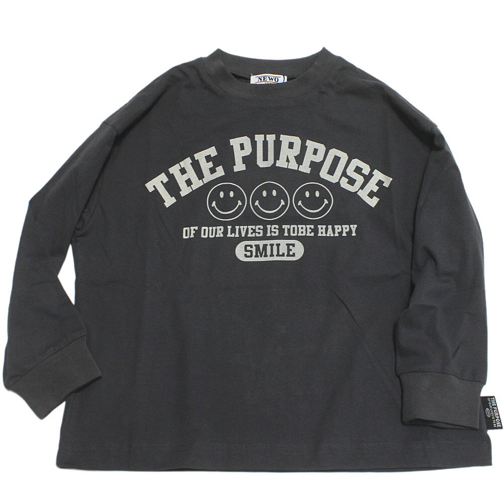  スマイルTシャツ チャコールグレー