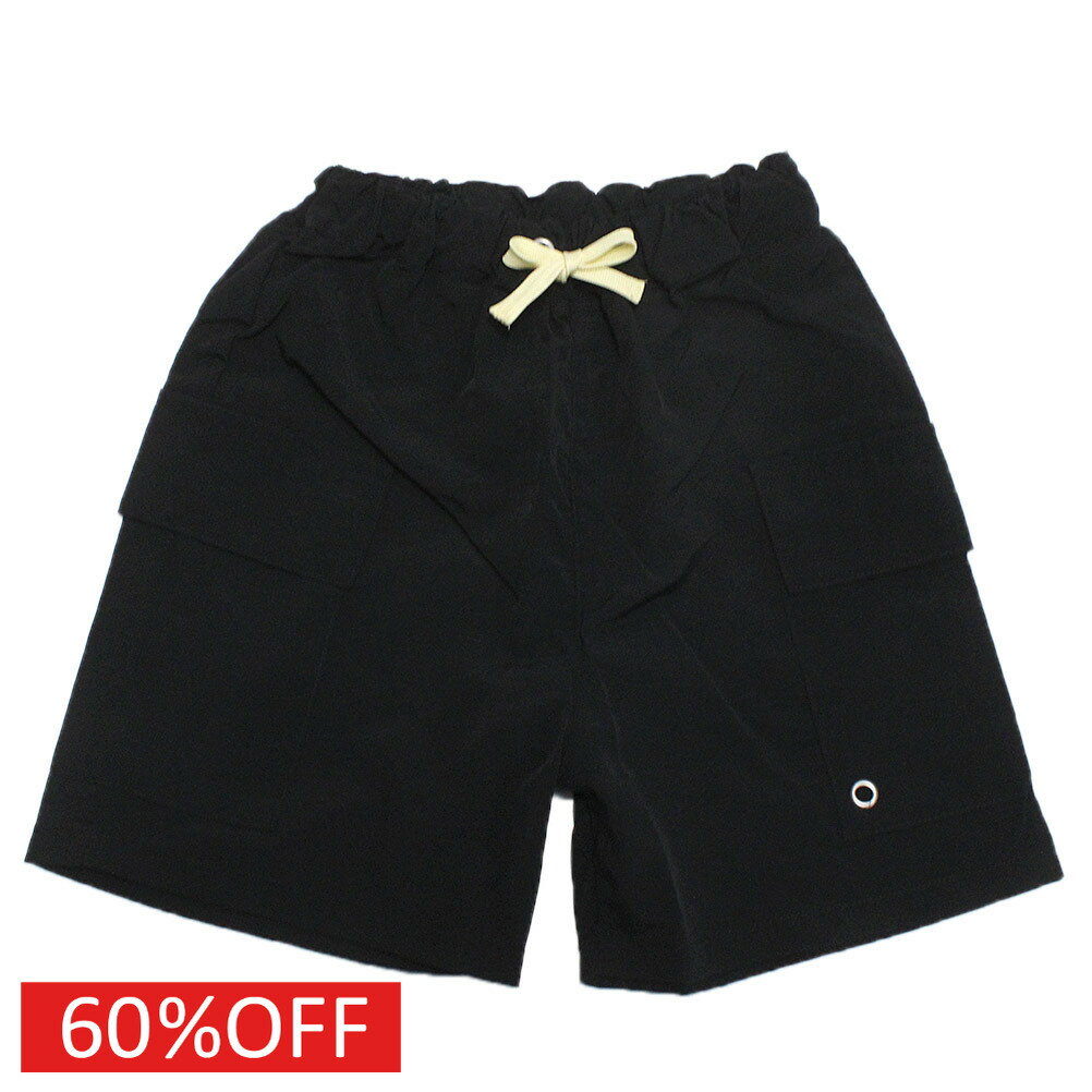 【SECONDセカンド/子供服/アウトドア/カジュアル/キッズ/ジュニア】 セール 【60%OFF】 サイドポケットハーフパンツ ブラック(BK)